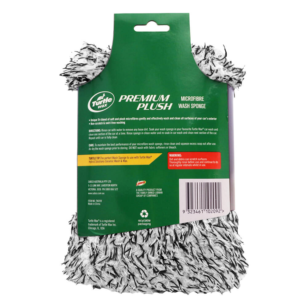 TURTLE WAX PREMIUM PLUSH MICROFIBRE WASH SPONGE