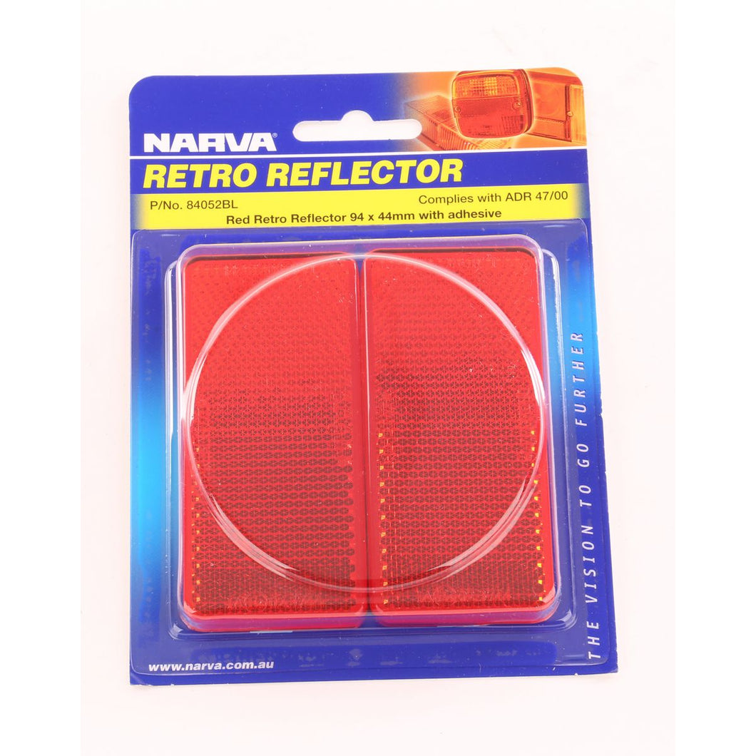 REFLECTOR 94X44MM RED 2PK