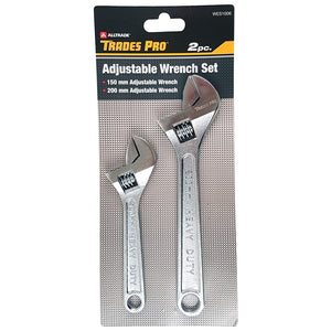 TRADES PRO ADJUSTABLE WRENCH 2PC